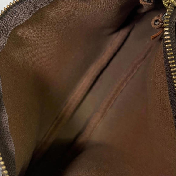 Louis Vuitton HTF OG Mini Pochette Brown LV Monogram Leather Detachable Strap - Picture 4 of 5